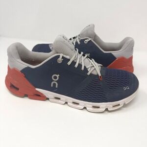 On Running Cloudflyer Mens 10.5 Navy Grey Orange CloudTec Sneakers VDM ZJ